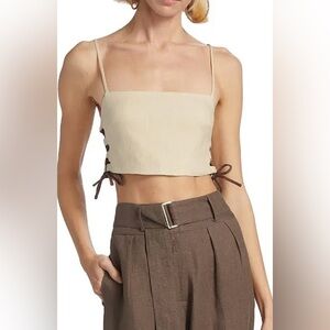 Beige Crop Top with Side Ties